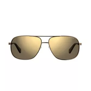 Óculos De Sol Aviador<BR>- Dourado & Preto<BR>- Polaroid