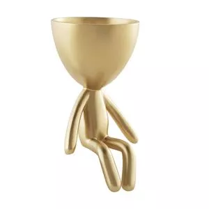 Vaso Decorativo Silhueta<BR>- Dourado<BR>- 18x10x12cm<BR>- Mart