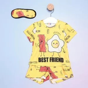 Pijama Infantil<br /> - Amarelo & Laranja Escuro<br /> - Luluzinha