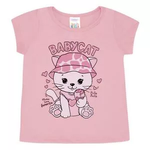 Blusa Infantil Babycat<BR>- Rosa Claro & Rosa