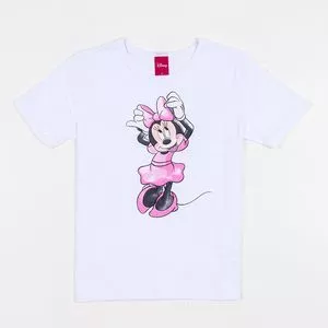Blusa Infantil Minnie®<BR>- Off White & Rosa<BR>- DISNEY