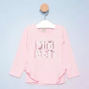 Blusa Infantil Com Inscrições<BR>- Rosa Claro & Pink