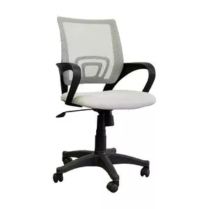 Cadeira Office Santiago<BR>- Cinza & Preta<BR>- 98x57x61cm<BR>- Rivatti
