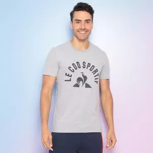 Camiseta Com Inscrições<BR>- Cinza Claro & Cinza Escuro