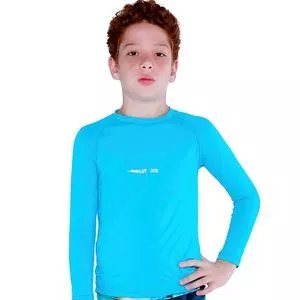 Camiseta Infantil Com Proteção UV<BR>- Azul & Branca<BR>- Viva Flor