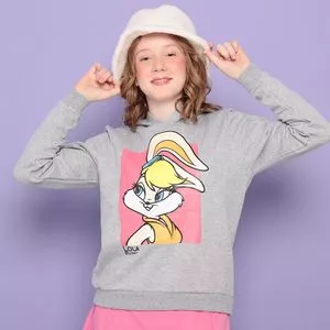 Blusão Juvenil Lola Bunny®<BR>- Cinza & Rosa