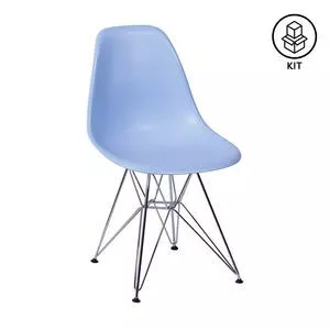 Jogo De Cadeiras Eames<BR>- Azul & Prateado<BR>- 2Pçs<BR>- Or Design
