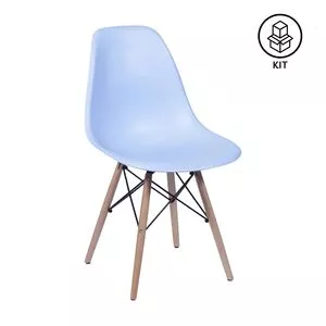 Jogo De Cadeiras Eames<BR>- Azul & Bege<BR>- 2Pçs<BR>- Or Design