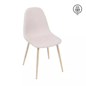 Jogo De Cadeiras Charla<BR>- Bege & Madeira Clara<BR>- 4Pçs<BR>- Or Design