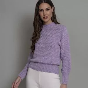 Suéter Em Tricô<BR>- Lilás