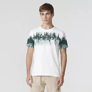 Camiseta Fila®<BR>- Branca & Verde<BR>- Fila