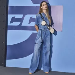 Macacão Jeans Com Cinto<BR>- Azul<BR>- Colcci