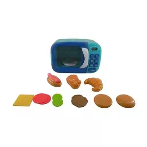 Microondas De Brinquedo<BR>- Verde Água & Azul Marinho<BR>- 16,2x36,8x13,3cm<BR>- New Toys
