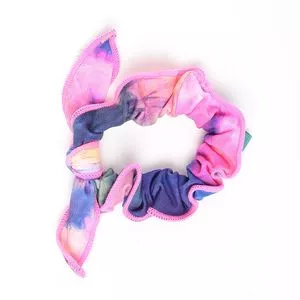 Scrunchie Tie Dye<BR>- Pink & Azul Marinho