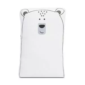 Almofada Urso Polar<BR>- Branca & Cinza Escuro<BR>- 25x25cm