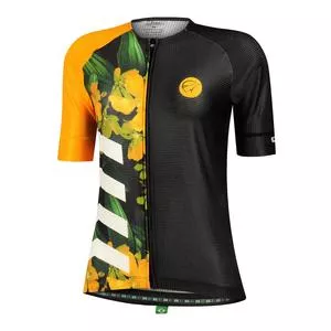 Camiseta Para Ciclista Bloom<BR>- Amarela & Preta