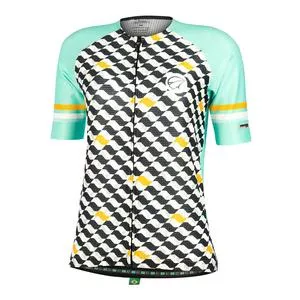 Camiseta Para Ciclista Flow<BR>- Verde Claro & Preta