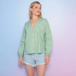 Camisa Lisa<BR>- Verde