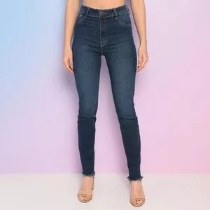 Calça Jeans Skinny<BR>- Azul Marinho<BR>- Dimy