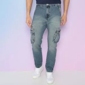 Calça Skinny Jeans Com Bolsos<BR>- Azul<BR>- Dimy