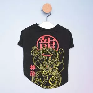 Camiseta Para Pet Shenlong®<BR>- Preta & Amarela