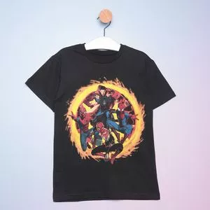 Camiseta Infantil Homem Aranha®<BR>- Preta & Vermelha
