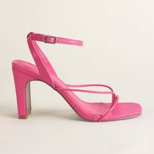 Sandália Com Tiras<BR>- Pink<BR>- Salto: 9,5cm
