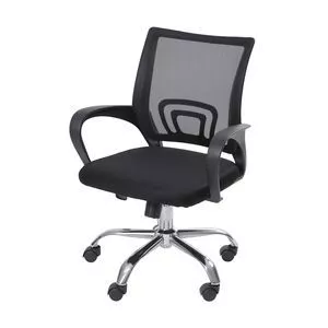 Cadeira Office Tok<BR>- Preta & Prateada<BR>- 95x59,5x49cm<BR>- Or Design