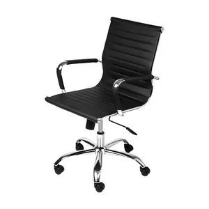 Cadeira Baixa Corino<BR>- Preta & Prateada<BR>- 105x61x46,5cm<BR>- Or Design