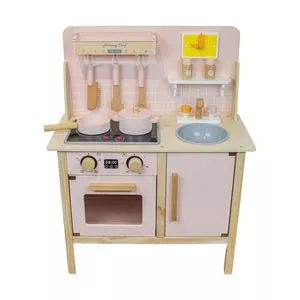 Mini Cozinha Vintage<BR>- Rosa & Cinza<BR>- 52x65x1cm