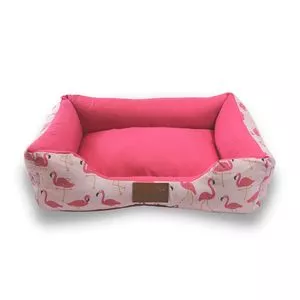 Cama Para Pet Flamingo<BR>- Pink & Off White<BR>- 13x50x40cm<BR>- Kaminha