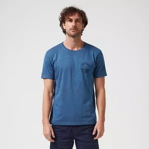 Camiseta Com Inscrições<BR>- Azul Marinho & Preta