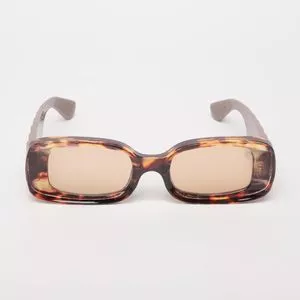 Óculos De Sol Retangular<BR>- Marrom & Bege