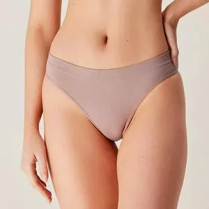 Calcinha Biquíni Lisa<BR>- Marrom Claro<BR>- Hering