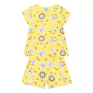 Pijama Infantil Leão<BR>- Amarelo & Cinza