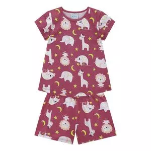 Pijama Infantil Animais<BR>- Rosa & Amarelo