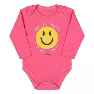 Body Infantil Com Smile<BR>- Pink & Amarelo<BR>- Kely & Kety