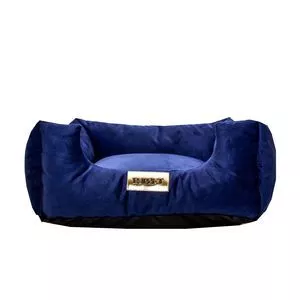 Cama Quadrada Luxo<BR>- Azul Marinho & Dourada<BR>- 20x70x70cm<BR>- Luppet