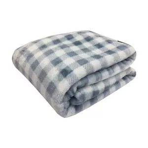 Cobertor Toque De Plumas Kids<BR>- Branco & Azul<BR>- 150x220cm<BR>- Niazitex