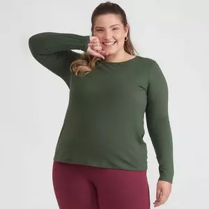Blusa Lisa<BR>- Verde Militar<BR>- Basicamente