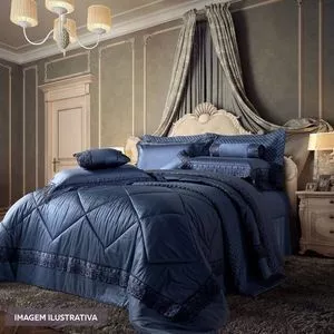 Duvet Chateau Versailles King Size<BR>- Azul Marinho<BR>- 260x280cm<BR>- Plumasul