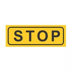 Placa Decorativa Stop<BR>- Amarela & Preta<BR>- 10x30x0,3cm<BR>- Kapos