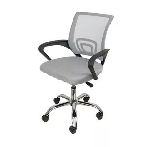Cadeira Office Tok<BR>- Cinza & Prateada<BR>- 52,5x59,5x49cm