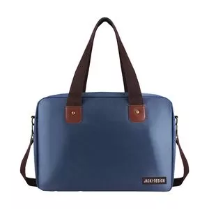Bolsa Para Viagem & Academia<BR>- Azul Escuro & Marrom<BR>- 38x26,5x17,5cm<BR>- Jacki Design