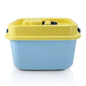 Caixa Organizadora Infantil<BR>- Azul Claro & Amarela<BR>- 27,5x35,5x22cm<BR>- Jacki Design