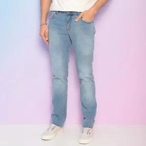 Calça Jeans Alex Slim® Estonada<BR>- Azul Claro<BR>- Colcci
