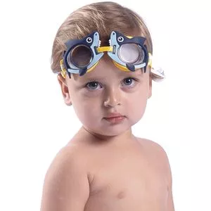 Óculos Para Natação Tubarão<BR>- Azul & Amarelo<BR>- Viva Flor