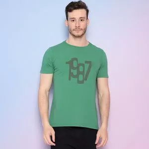 Camiseta 1987<BR>- Verde & Verde Militar<BR>- IODICE