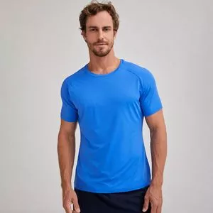 Camiseta Com Recortes<BR>- Azul<BR>- Hering Sports