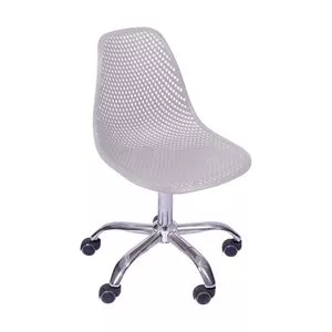 Cadeira Office Colmeia<BR>- Fendi & Prateada<BR>- 80,5x46,5x42cm<BR>- Or Design